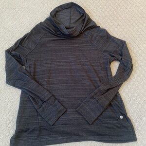 Apana Dark Gray Cowl Neck Long Sleeve Top size Large